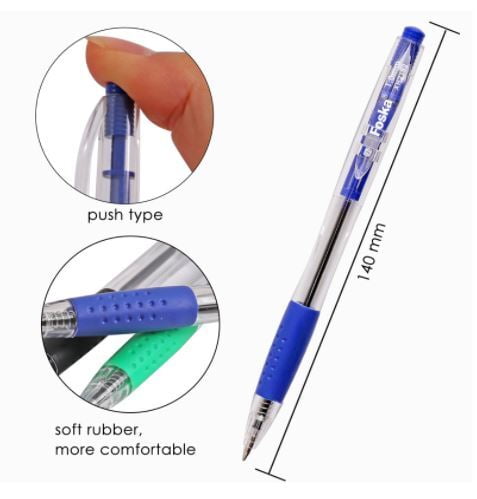 Retractable blue ballpen 1mm